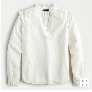 Never worn! JCrew ruffle neck popover